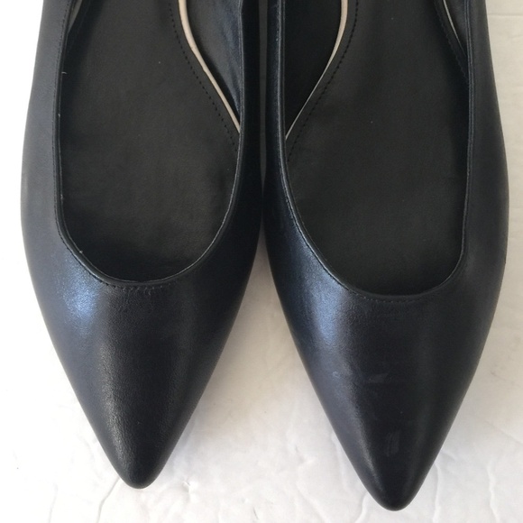 Enzo Angiolini Black Leather Pointy Flats 10.5 NEW - Picture 4 of 8